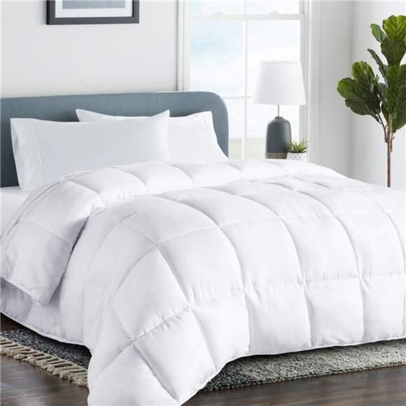 Quilted Queen Size Comforter -All-Season Down Alternative Duvet Insert - Picture 1 of 7